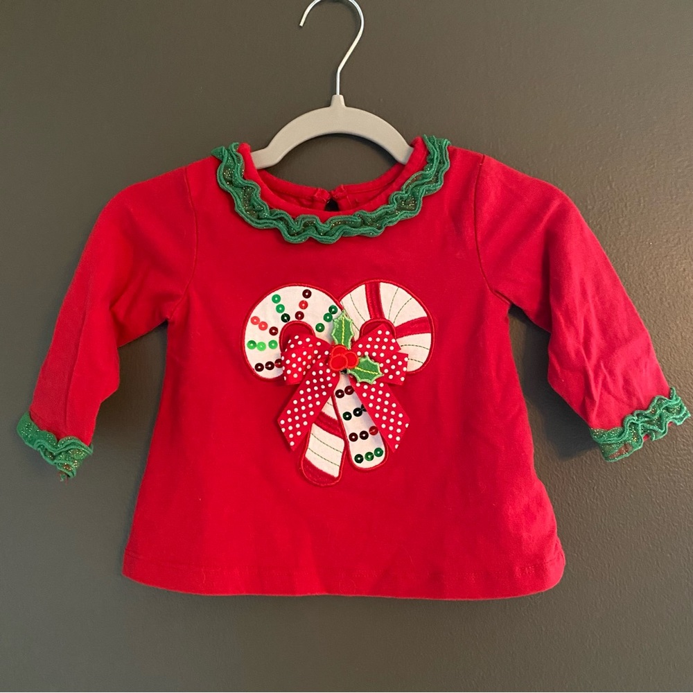Baby Christmas matching outfit red candy cane